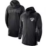 nike veste zipper hoodie nba new york knicks heathered black authentic